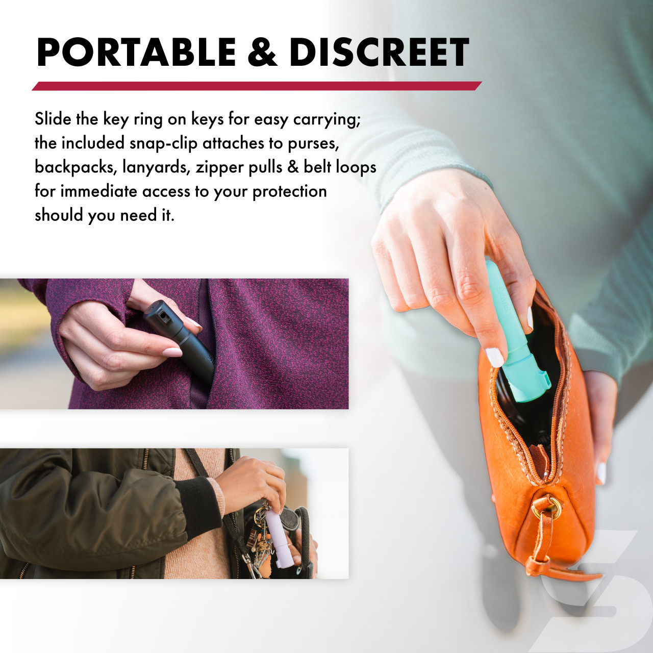Mighty Discreet Pepper Spray with Snap-Clip Keychain - Image 4