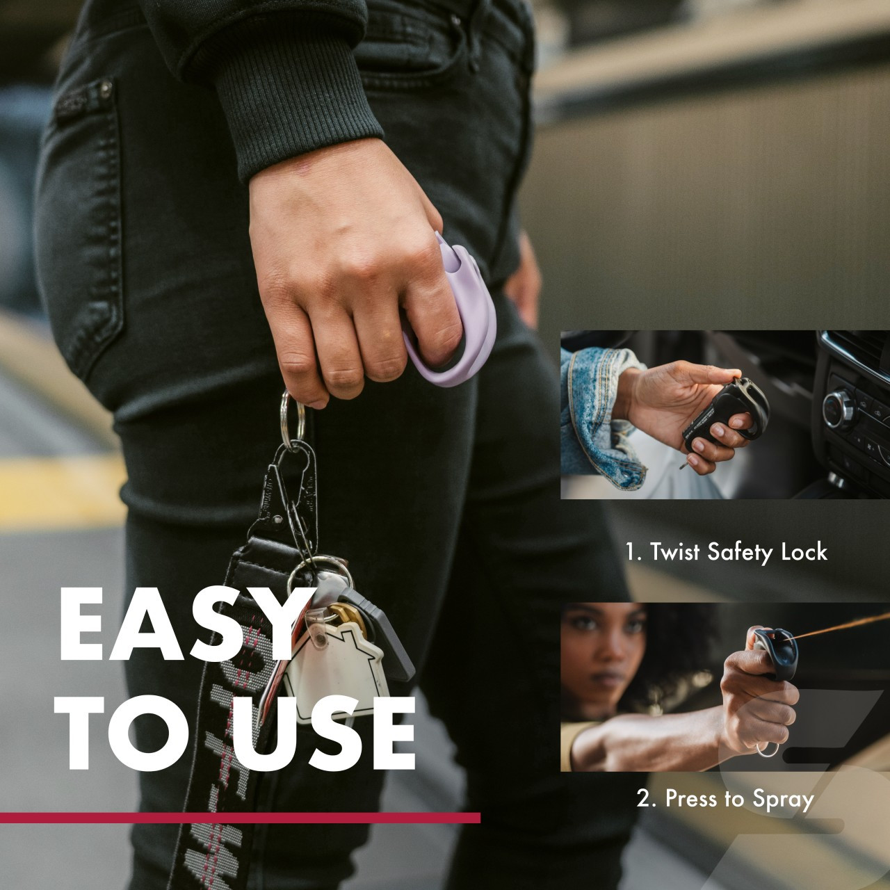 Quick Grip Pepper Spray Kit with Finger Loop and Practice Spray - Image 5