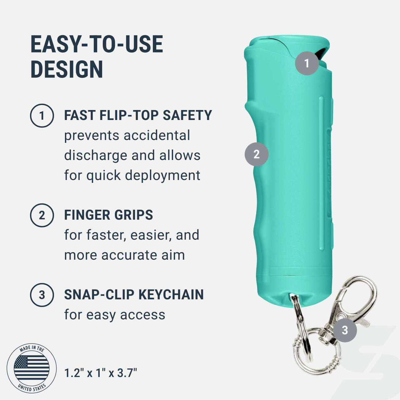 Fast Flip Top Pepper Gel with Snap-Clip Keychain, RAINN - Image 7