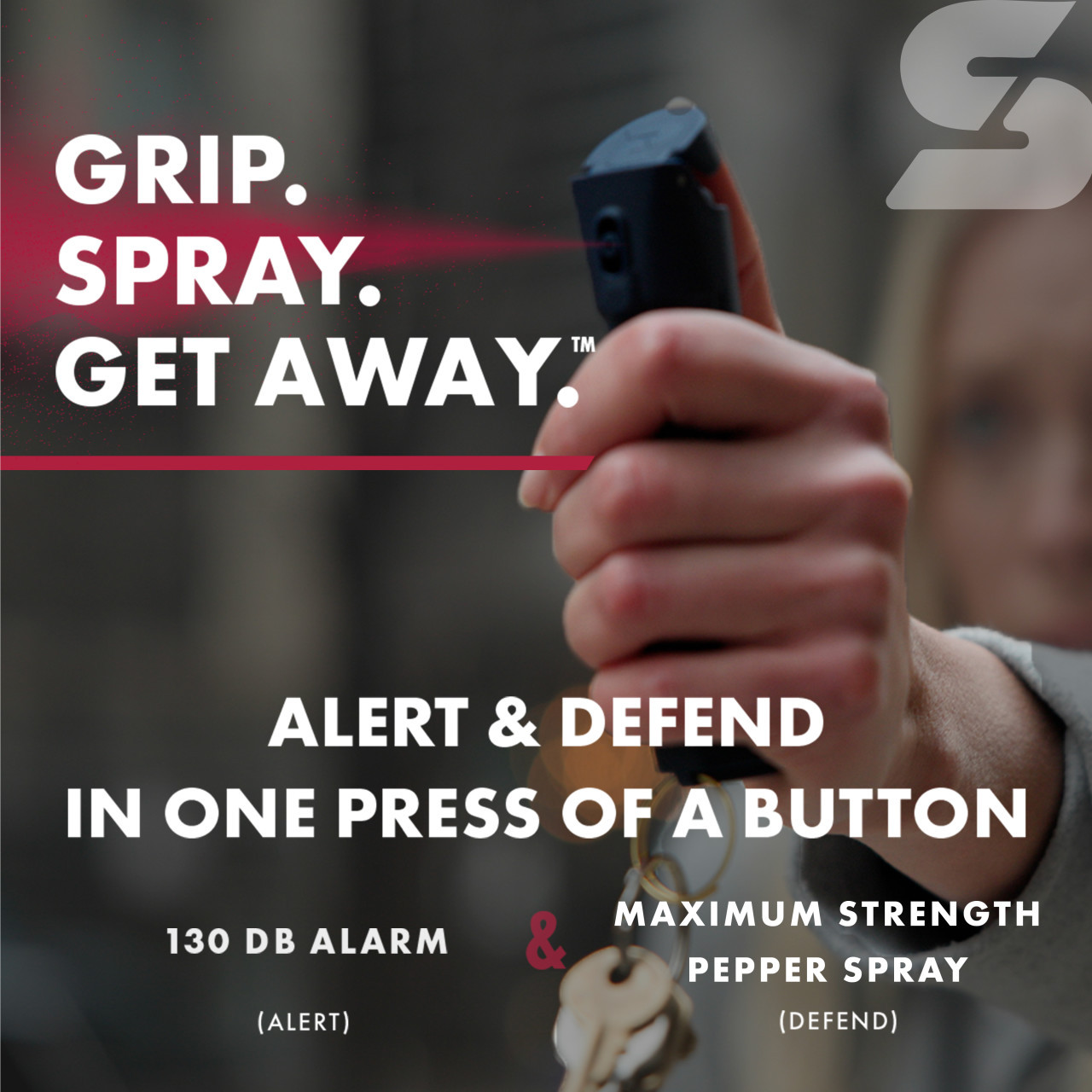 2-In-1 Pepper Spray with Personal Alarm, Soft Finish - Image 4