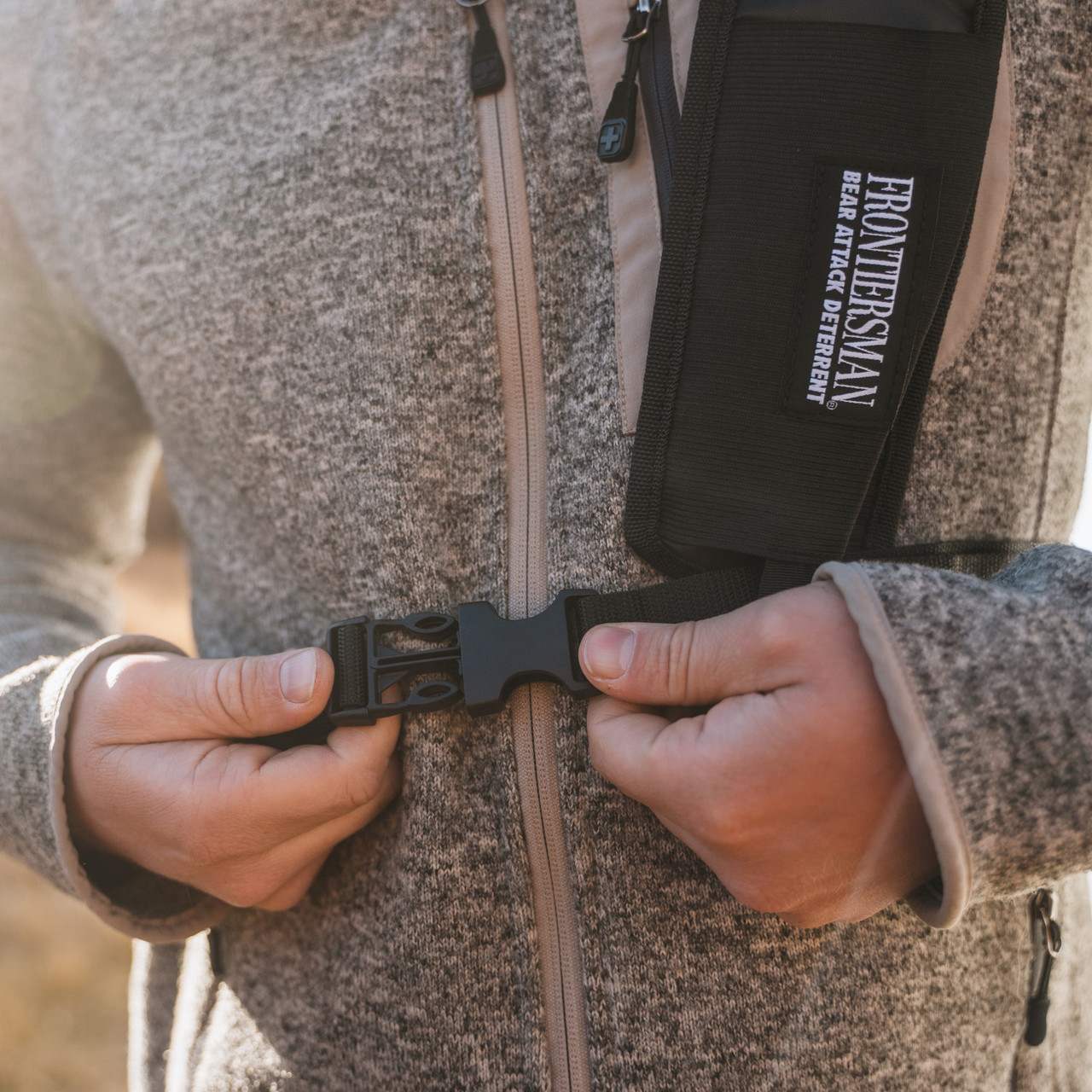 Frontiersman Nylon Chest Holster For 7.9 and 9.2 Ounce Bear Spray Canisters - Image 2