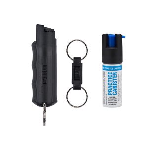 Pepper Spray with Quick Release Keychain and Practice Spray Canister
