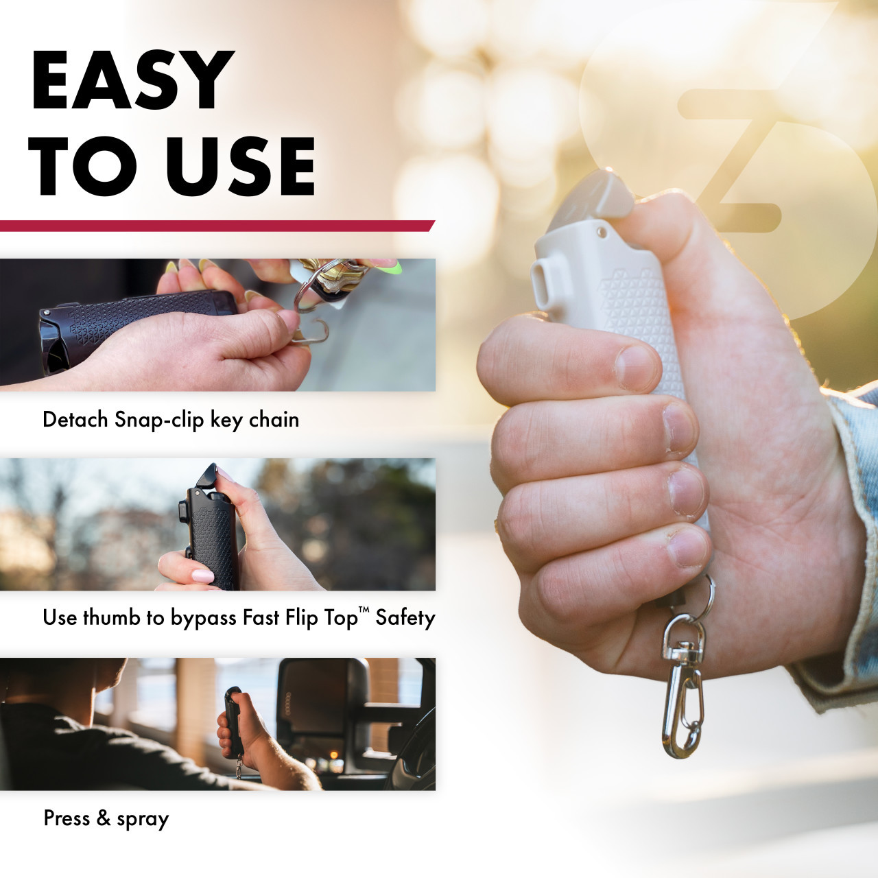 Safe Escape 3-in-1 Pepper Gel with Seat Belt Cutter and Window Breaker - Image 5