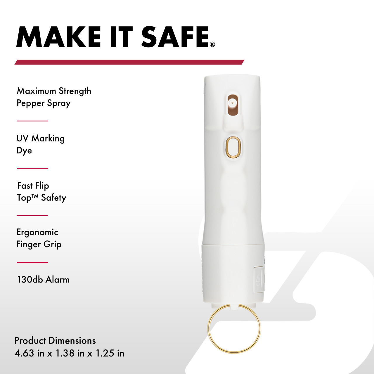 2-In-1 Pepper Spray with Personal Alarm, Soft Finish - Image 3