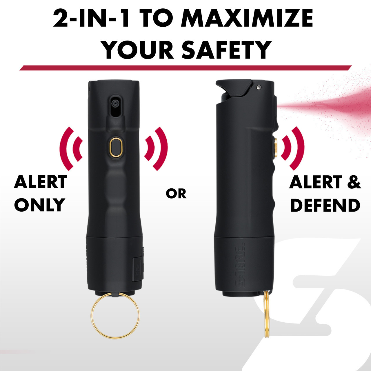 2-In-1 Pepper Spray with Personal Alarm, Soft Finish - Image 6