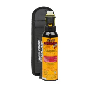 SABRE Frontiersman Xtra 225-Gram Bear Spray & Mountain Lion Spray with Nylon Belt Holster and Glow-in-the-Dark Safety