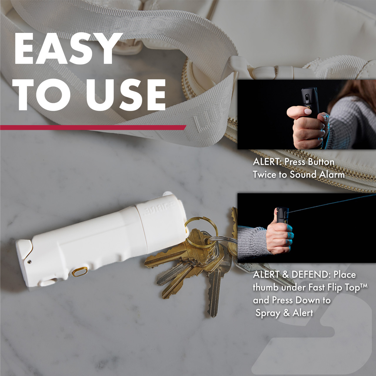 2-In-1 Pepper Spray with Personal Alarm, Soft Finish - Image 5