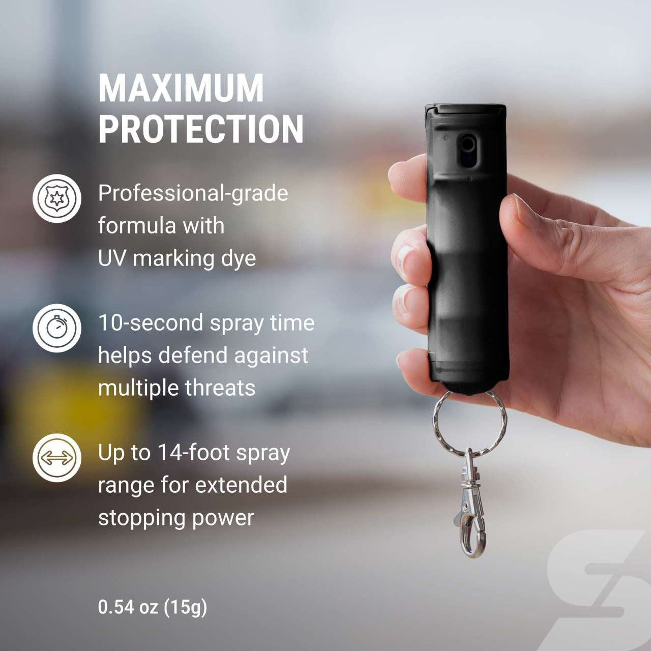 Fast Flip Top Pepper Spray with Snap-Clip Keychain - Image 8