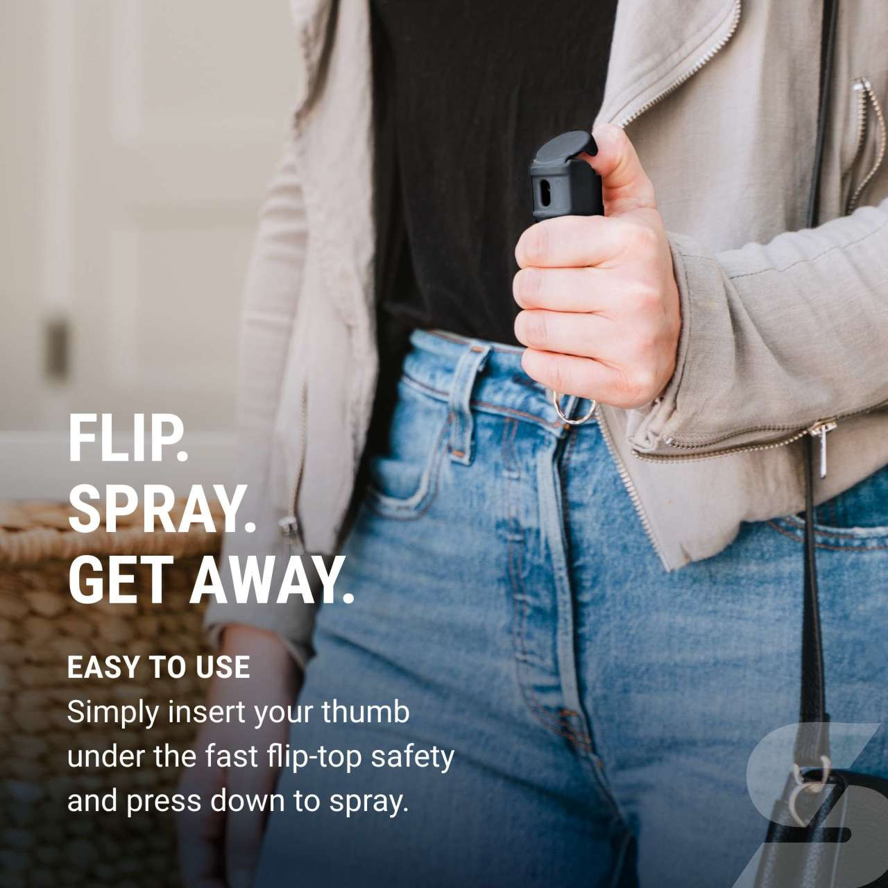 Fast Flip Top Pepper Spray with Snap-Clip Keychain - Image 5