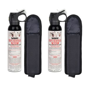 9.2 oz. Bear Spray & Mountain Lion Spray with 2 Belt Holsters, 2-Pack
