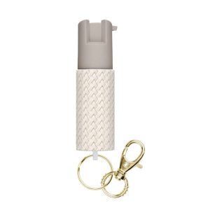 Faux Leather Pepper Spray with Snap-Clip Keychain