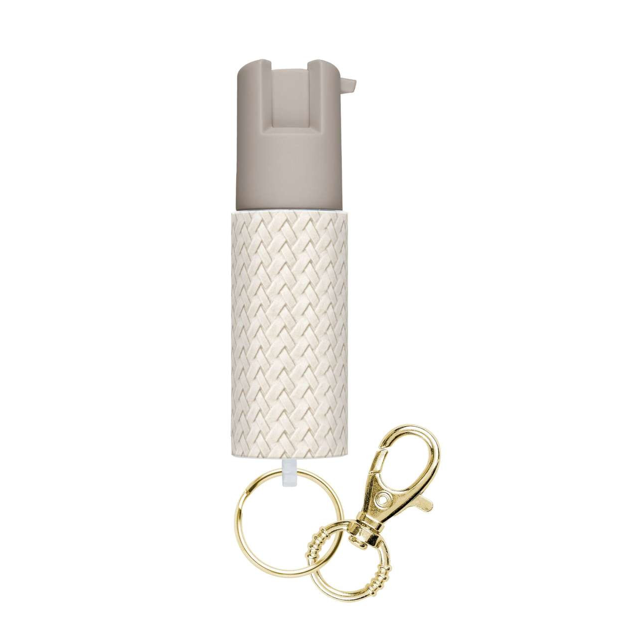 Faux Leather Pepper Spray with Snap-Clip Keychain