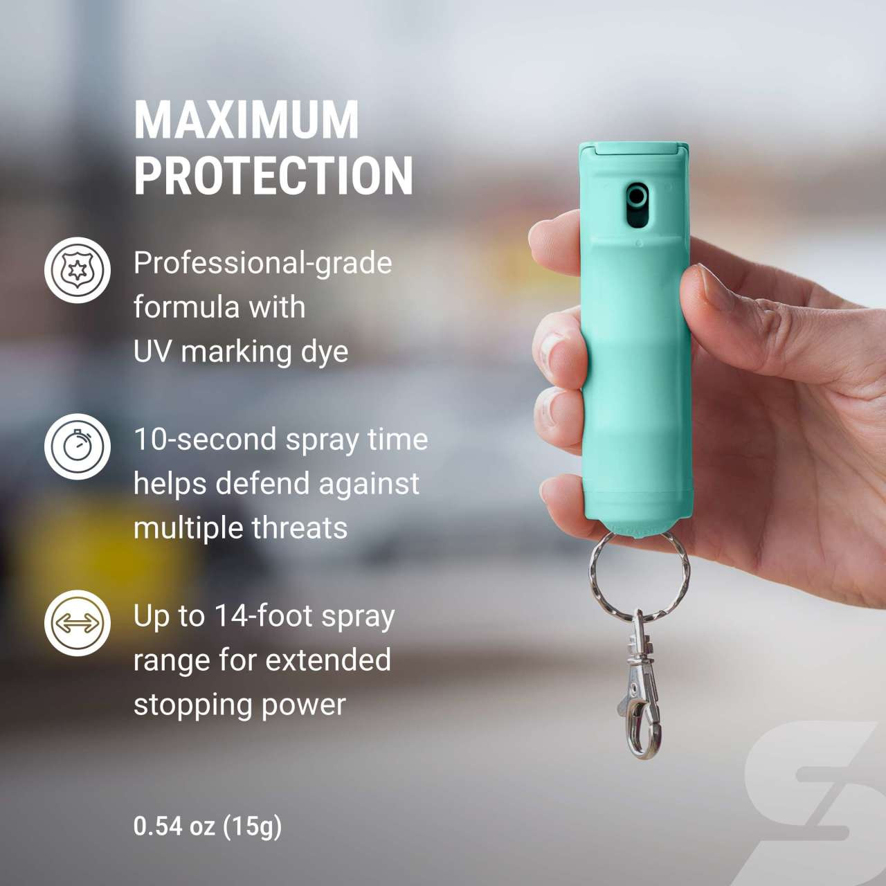 Fast Flip Top Pepper Gel with Snap-Clip Keychain, RAINN - Image 9